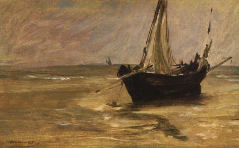 Edouard Manet Barques de Peches a Berck-sur-Mer. Norge oil painting art